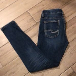 Silver boyfriend skinnies